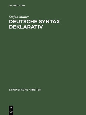 cover image of Deutsche Syntax deklarativ